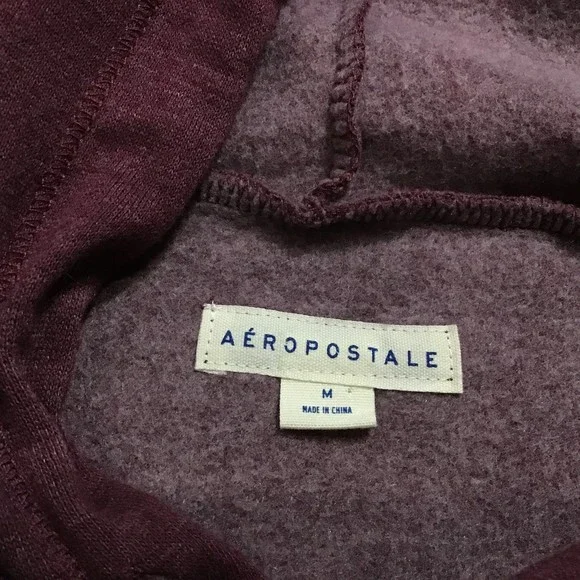 Aeropostale Women's Hoodie Medium Maroon Super Soft Inside Pullover - Picture 7 of 9